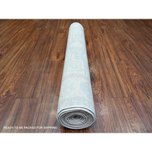 Load image into Gallery viewer, 4&#39;x12&#39;2&quot; Antique Pewter Gray, Faded Colors White Wash Peshawar, 100% Wool, Hand Knotted, Natural Dyes, Runner Oriental Rug FWR449718