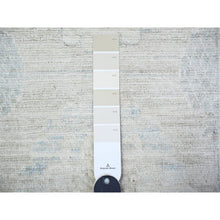 Load image into Gallery viewer, 2&#39;10&quot;x15&#39; Timberwolf Gray, Natural Dyes, White Wash Peshawar with Faded Colors, Khotan Design, Organic Wool, Hand Knotted, XL Runner Oriental Rug FWR449748
