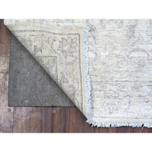 Load image into Gallery viewer, 3&#39;x4&#39;9&quot; Platinum Gray, White Wash Peshawar with All Over Design, Natural Dyes, Pure Wool, Hand Knotted, Oriental Rug FWR449772