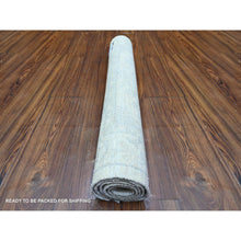 Load image into Gallery viewer, 3&#39;x4&#39;9&quot; Platinum Gray, White Wash Peshawar with All Over Design, Natural Dyes, Pure Wool, Hand Knotted, Oriental Rug FWR449772
