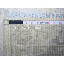 Load image into Gallery viewer, 3&#39;x4&#39;9&quot; Platinum Gray, White Wash Peshawar with All Over Design, Natural Dyes, Pure Wool, Hand Knotted, Oriental Rug FWR449772