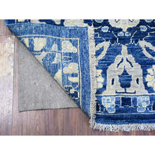Load image into Gallery viewer, 3&#39;x4&#39;9&quot; Cerulean Blue, Densely Woven, Vegetable Dyes, Peshawar With Mahal Design, Soft and Vibrant Wool, Hand Knotted, Oriental Rug FWR449790