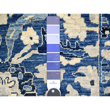 Load image into Gallery viewer, 3&#39;x4&#39;9&quot; Cerulean Blue, Densely Woven, Vegetable Dyes, Peshawar With Mahal Design, Soft and Vibrant Wool, Hand Knotted, Oriental Rug FWR449790