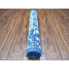 Load image into Gallery viewer, 3&#39;x4&#39;9&quot; Cerulean Blue, Densely Woven, Vegetable Dyes, Peshawar With Mahal Design, Soft and Vibrant Wool, Hand Knotted, Oriental Rug FWR449790