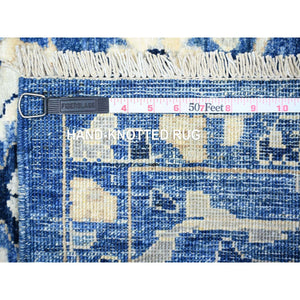 3'x4'9" Cerulean Blue, Densely Woven, Vegetable Dyes, Peshawar With Mahal Design, Soft and Vibrant Wool, Hand Knotted, Oriental Rug FWR449790