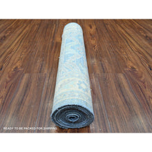 Load image into Gallery viewer, 2&#39;9&quot;x11&#39;5&quot; Steel Blue, Densely Woven, Finer Peshawar Organic Wool Hand Knotted All Over Design, Runner Oriental Rug FWR449802
