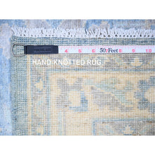 Load image into Gallery viewer, 2&#39;9&quot;x11&#39;5&quot; Steel Blue, Densely Woven, Finer Peshawar Organic Wool Hand Knotted All Over Design, Runner Oriental Rug FWR449802