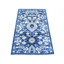 Load image into Gallery viewer, 3&#39;x4&#39;9&quot; Warriors Blue, Dense Weave, Vegetable Dyes, 100% Wool, Peshawar With Mahal Design, Hand Knotted, Oriental Rug FWR449820