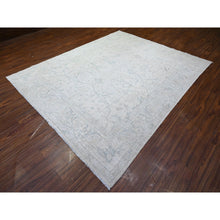 Load image into Gallery viewer, 8&#39;x9&#39;9&quot; Lexicon Ivory, Vegetable Dyes White Wash Peshawar with All Over Pattern, Pure Wool, Hand Knotted Oriental Rug FWR449886