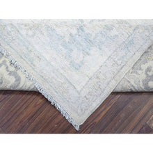 Load image into Gallery viewer, 8&#39;x9&#39;9&quot; Lexicon Ivory, Vegetable Dyes White Wash Peshawar with All Over Pattern, Pure Wool, Hand Knotted Oriental Rug FWR449886