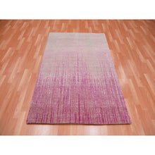 Load image into Gallery viewer, 4&#39;1&quot;x6&#39;2&quot; Natural Wool Pink Vertical Ombre Design Hand Knotted Oriental Rug FWR450126