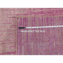 Load image into Gallery viewer, 4&#39;1&quot;x6&#39;2&quot; Natural Wool Pink Vertical Ombre Design Hand Knotted Oriental Rug FWR450126
