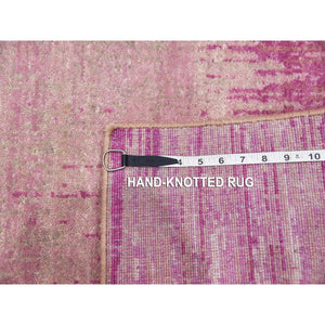 2'x3'2" Pink Vertical Ombre Design Natural Wool Hand Knotted Oriental Mat Rug FWR450138