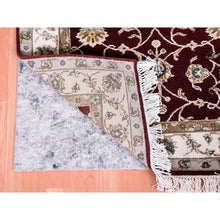 Load image into Gallery viewer, 3&#39;x5&#39; Burgundy Red, Thick and Plush, Wool and Silk, Hand Knotted, Rajasthan, All Over Leaf Design, Oriental Rug FWR450294