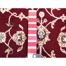 Load image into Gallery viewer, 3&#39;x5&#39; Burgundy Red, Thick and Plush, Wool and Silk, Hand Knotted, Rajasthan, All Over Leaf Design, Oriental Rug FWR450294
