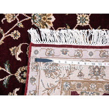 Load image into Gallery viewer, 3&#39;x5&#39; Burgundy Red, Thick and Plush, Wool and Silk, Hand Knotted, Rajasthan, All Over Leaf Design, Oriental Rug FWR450294