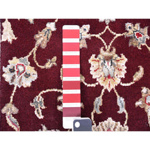 Load image into Gallery viewer, 2&#39;8&quot;x14&#39;1&quot; Burgundy Red, Rajasthan, Thick and Plush, Wool and Silk, Hand Knotted, Oriental, Runner Rug FWR450336