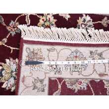Load image into Gallery viewer, 2&#39;8&quot;x14&#39;1&quot; Burgundy Red, Rajasthan, Thick and Plush, Wool and Silk, Hand Knotted, Oriental, Runner Rug FWR450336
