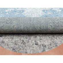 Load image into Gallery viewer, 12&#39;1&#39;x12&#39;1&quot; Blue Hand Knotted Jewellery Design with Soft Colors Wool and Pure Silk Round Oriental Rug FWR450540