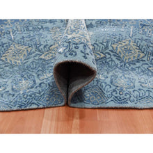 Load image into Gallery viewer, 12&#39;1&#39;x12&#39;1&quot; Blue Hand Knotted Jewellery Design with Soft Colors Wool and Pure Silk Round Oriental Rug FWR450540