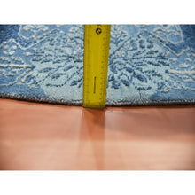 Load image into Gallery viewer, 12&#39;1&#39;x12&#39;1&quot; Blue Hand Knotted Jewellery Design with Soft Colors Wool and Pure Silk Round Oriental Rug FWR450540