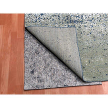 Load image into Gallery viewer, 12&#39;x15&#39; Denim Blue, Pure Silk and Wool, Modern Dissipating Design Hand Knotted, Oversized Oriental Rug FWR450606