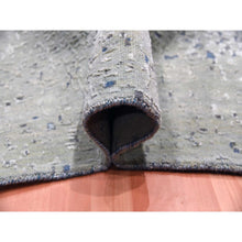 Load image into Gallery viewer, 12&#39;x15&#39; Denim Blue, Pure Silk and Wool, Modern Dissipating Design Hand Knotted, Oversized Oriental Rug FWR450606