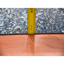 Load image into Gallery viewer, 12&#39;x15&#39; Denim Blue, Pure Silk and Wool, Modern Dissipating Design Hand Knotted, Oversized Oriental Rug FWR450606