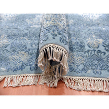 Load image into Gallery viewer, 12&#39;x15&#39;4&quot; Blue Wool and Pure Silk Hand Knotted Jewellery Design with Soft Colors Oversized Oriental Rug FWR450630