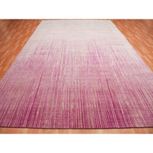 Load image into Gallery viewer, 10&#39;x14&#39;3&quot; Pink Natural Wool Hand Knotted Vertical Ombre Design Oriental Rug FWR450636