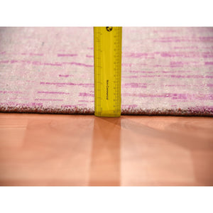 10'x14'3" Pink Natural Wool Hand Knotted Vertical Ombre Design Oriental Rug FWR450636