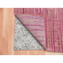 Load image into Gallery viewer, 2&#39;7&quot;x10&#39; Pink Hand Knotted Vertical Ombre Design Natural Wool Runner Oriental Rug FWR450654