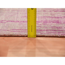 Load image into Gallery viewer, 2&#39;7&quot;x10&#39; Pink Hand Knotted Vertical Ombre Design Natural Wool Runner Oriental Rug FWR450654