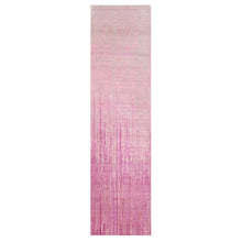 Load image into Gallery viewer, 2&#39;6&quot;x10&#39;1&quot; Pink Vertical Ombre Design Natural Wool Hand Knotted Runner Oriental Rug FWR450660