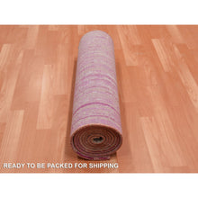 Load image into Gallery viewer, 2&#39;6&quot;x10&#39;1&quot; Pink Vertical Ombre Design Natural Wool Hand Knotted Runner Oriental Rug FWR450660