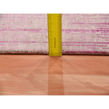 Load image into Gallery viewer, 2&#39;6&quot;x10&#39;1&quot; Pink Vertical Ombre Design Natural Wool Hand Knotted Runner Oriental Rug FWR450660