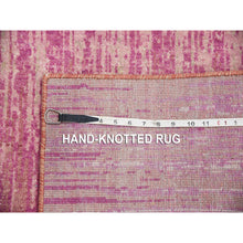 Load image into Gallery viewer, 2&#39;6&quot;x6&#39;4&quot; Pink Natural Wool Hand Knotted Vertical Ombre Design Runner Oriental Rug FWR450666