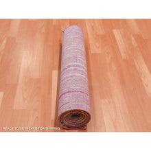 Load image into Gallery viewer, 2&#39;6&quot;x6&#39;5&quot; Pink Hand Knotted Vertical Ombre Design Natural Wool Runner Oriental Rug FWR450672