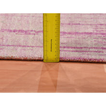 Load image into Gallery viewer, 2&#39;7&quot;x8&#39;3&quot; Pink Hand Knotted Vertical Ombre Design Natural Wool Runner Oriental Rug FWR450678