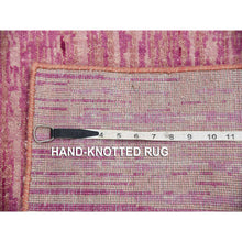 Load image into Gallery viewer, 2&#39;7&quot;x8&#39;3&quot; Pink Hand Knotted Vertical Ombre Design Natural Wool Runner Oriental Rug FWR450678