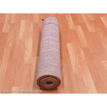 Load image into Gallery viewer, 2&#39;7&quot;x8&#39;4&quot; Pink Vertical Ombre Design Natural Wool Hand Knotted Runner Oriental Rug FWR450684