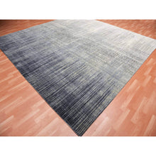 Load image into Gallery viewer, 12&#39;3&quot;X12&#39;1&quot; Gray and Black Modern Ombre Design Hand Knotted Densely woven Pure Wool Square Oriental Rug FWR450708