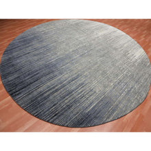 Load image into Gallery viewer, 12&#39;1&quot;x12&#39;2&quot; Gray and Black Hand Knotted Modern Ombre Design Densely woven Pure Wool Round Oriental Rug FWR450714