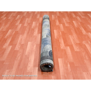 6'x9' THE INTERTWINED PASSAGE, Hand Knotted, Silk with Textured Wool, Oriental Rug FWR450768