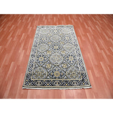 Load image into Gallery viewer, 4&#39;x6&#39;2&quot; Taupe-Brown Mughal Inspired Medallions Design Textured Wool and Silk Hand-Knotted Oriental Rug FWR450792