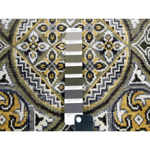 Load image into Gallery viewer, 3&#39;x5&#39;2&quot; Taupe-Brown Textured Wool and Silk Mughal Inspired Medallions Design Hand-Knotted Oriental Rug FWR450804