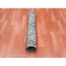 Load image into Gallery viewer, 3&#39;x5&#39;2&quot; Taupe-Brown Textured Wool and Silk Mughal Inspired Medallions Design Hand-Knotted Oriental Rug FWR450804