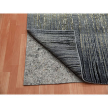 Load image into Gallery viewer, 8&#39;x8&#39;4&quot; Gray and Black Densely Woven Hand Knotted Modern Ombre Design Pure Wool Square Oriental Rug FWR450858