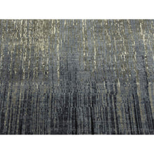 Load image into Gallery viewer, 8&#39;x8&#39;4&quot; Gray and Black Densely Woven Hand Knotted Modern Ombre Design Pure Wool Square Oriental Rug FWR450858