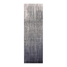 Load image into Gallery viewer, 2&#39;6&quot;x8&#39; Gray and Black, Pure Wool Hand Knotted, Modern Ombre Design Densely Woven, Runner Oriental Rug FWR450948